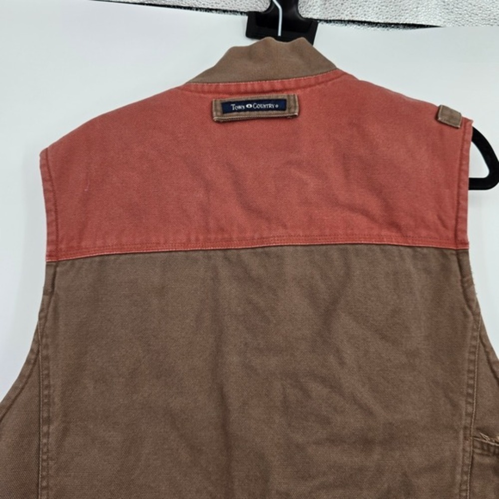 Town & Country Fleece Lined Mens Canvas Utility‎ Hunting Vest Large Vintage - Picture 4 of 13